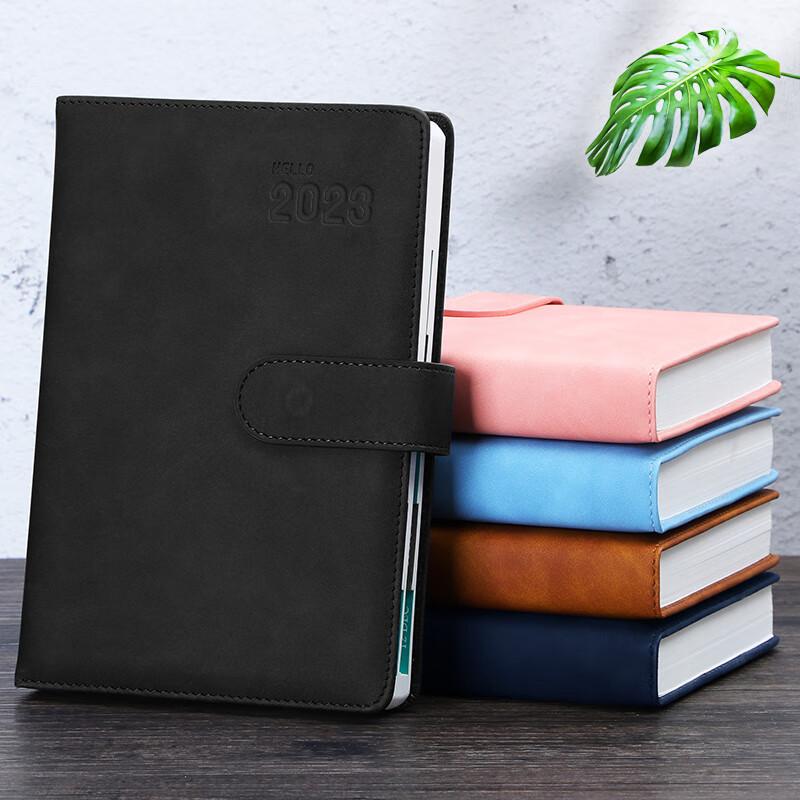嘉然恒 2023年日程本365天每日計(jì)劃本A5帶日期筆記本子B5效率手冊(cè)日歷式A4記事本定制 B5黑色